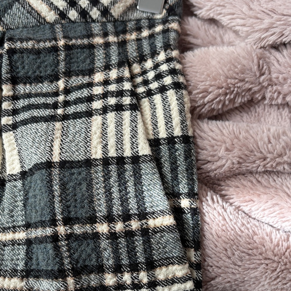 See By Chloe Black and Cream Plaid A-Line Skirt - Picture 6 of 7